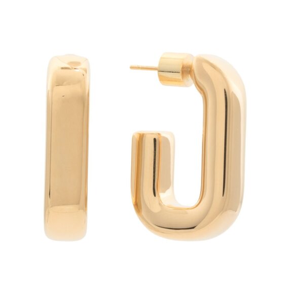 MILOR GOLD Jewelry - MILOR GOLD Gold Made In Italy 14kt Gold Rectangular Hoop Earrings